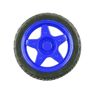 65mm Rubber Tyre Wheel for BO Motors Blue